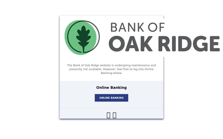 Screenshot of bankofoakridge.com