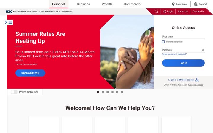 Screenshot of bankofoklahoma.com