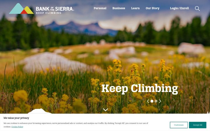 Screenshot of bankofthesierra.com