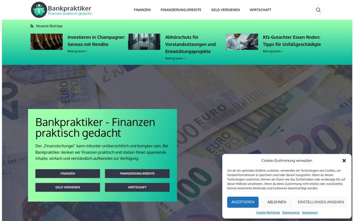 Captura de ecrã de bankpraktiker.de