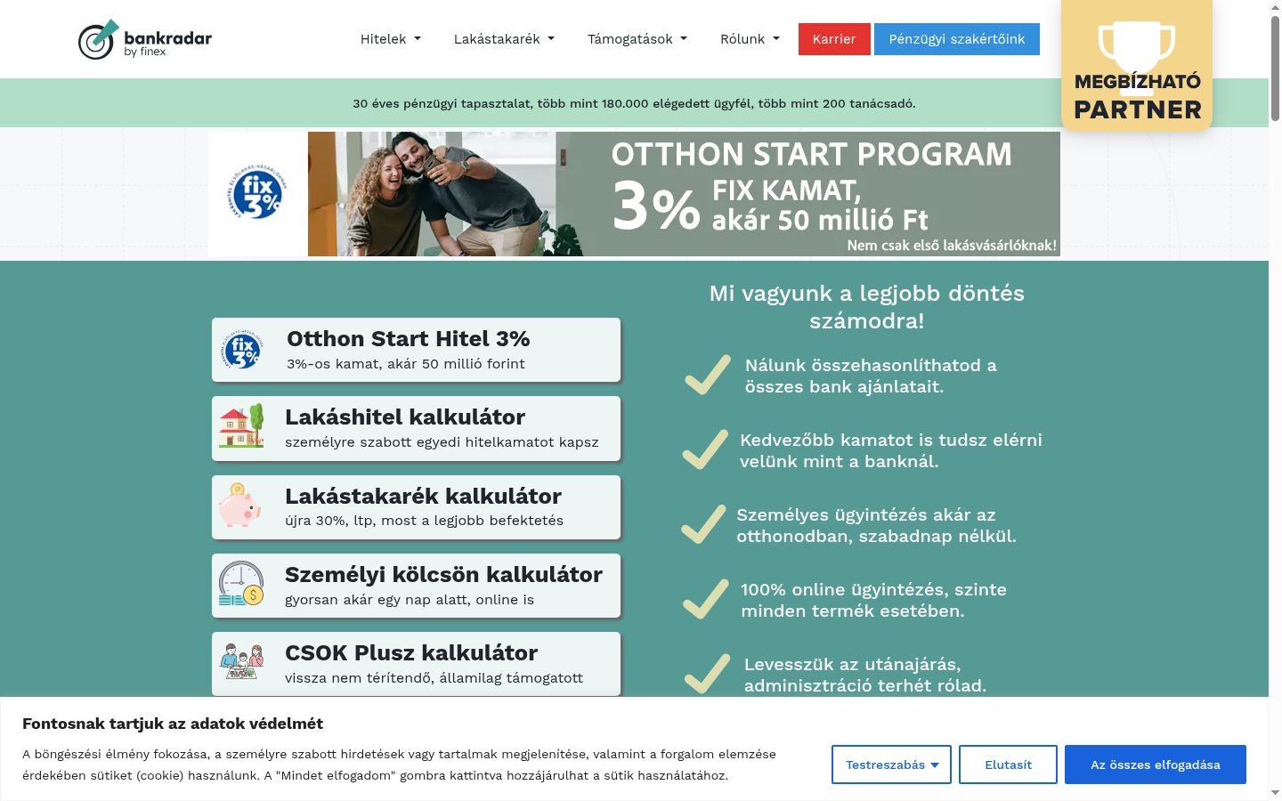 Screenshot des Einwilligungsbanners vor jeglicher Interaktion