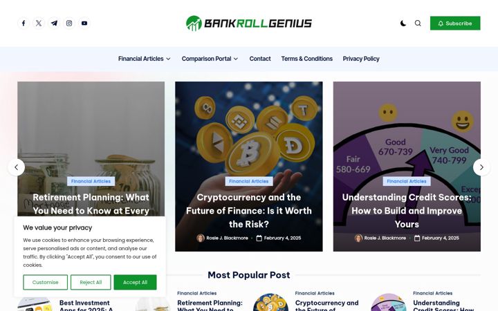 Screenshot of bankrollgenius.com