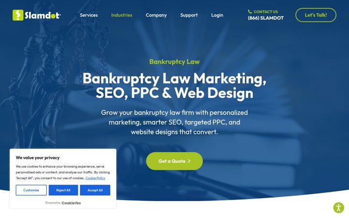 Screenshot of bankruptcylawyerwebsites.com