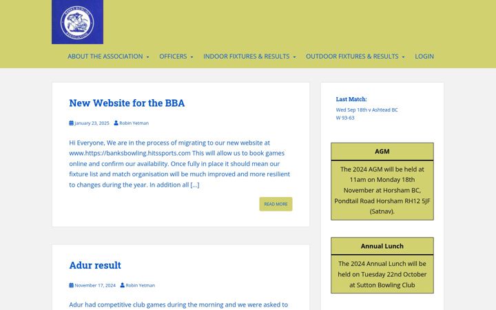 Screenshot di banksbowlingassociation.co.uk
