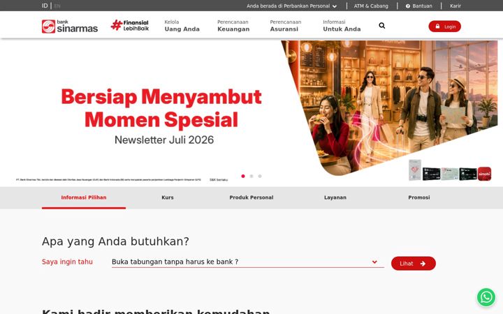 Screenshot of banksinarmas.com