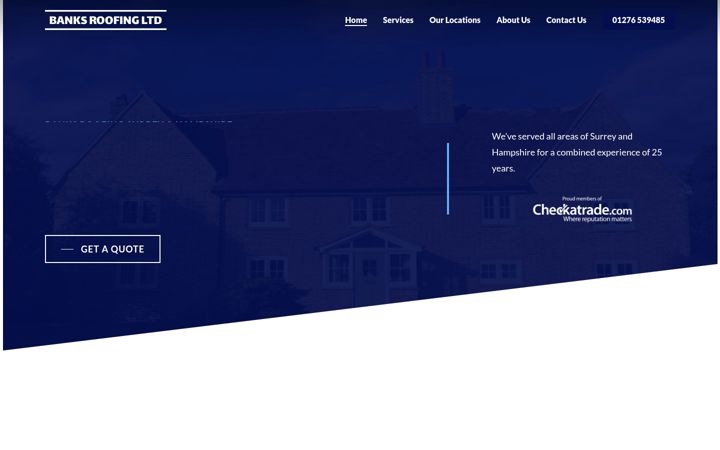 Screenshot of banksroofingltd.co.uk