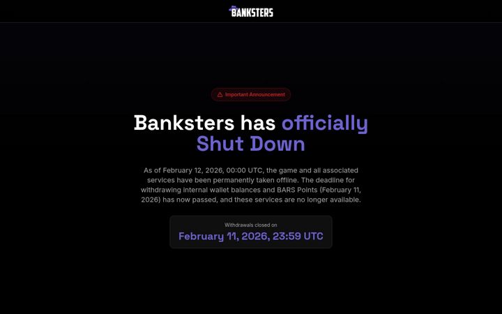 Screenshot of banksters.com