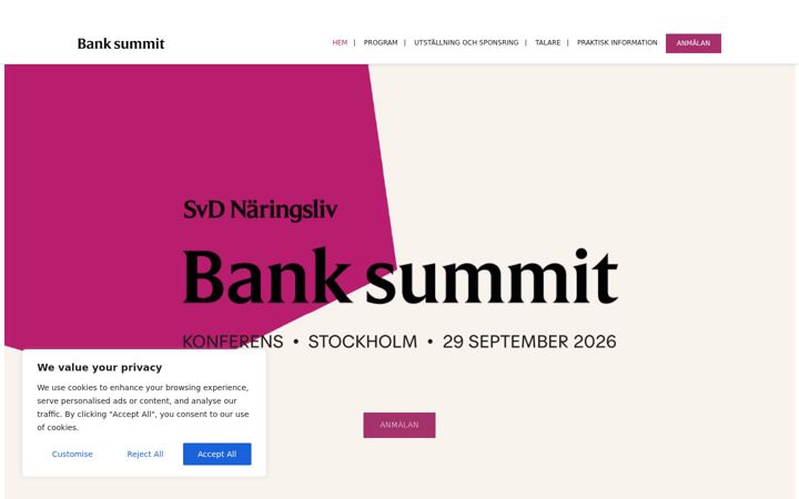 Screenshot of banksummit.se