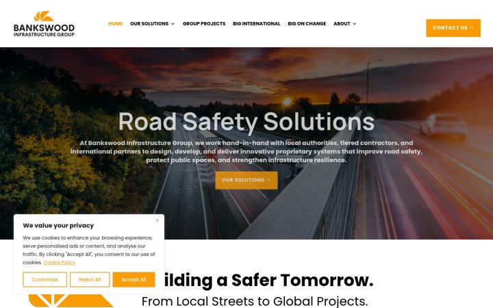 Screenshot of bankswood-infrastructure.com