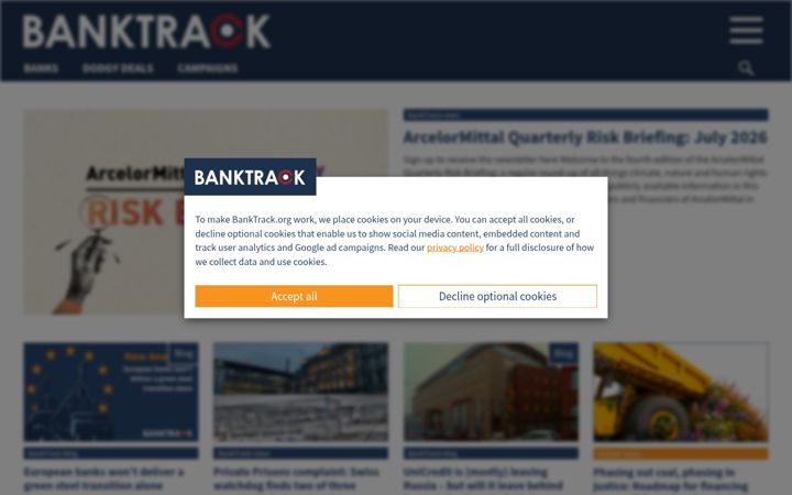 Screenshot of banktrack.org