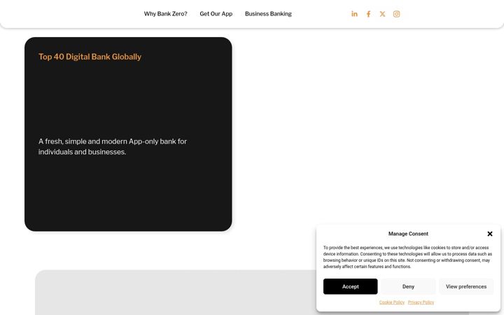 Ekrano kopija bankzero.co.za