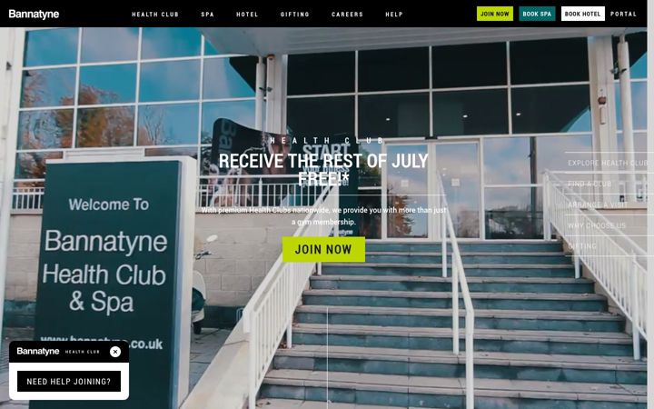 Screenshot of bannatyne.co.uk