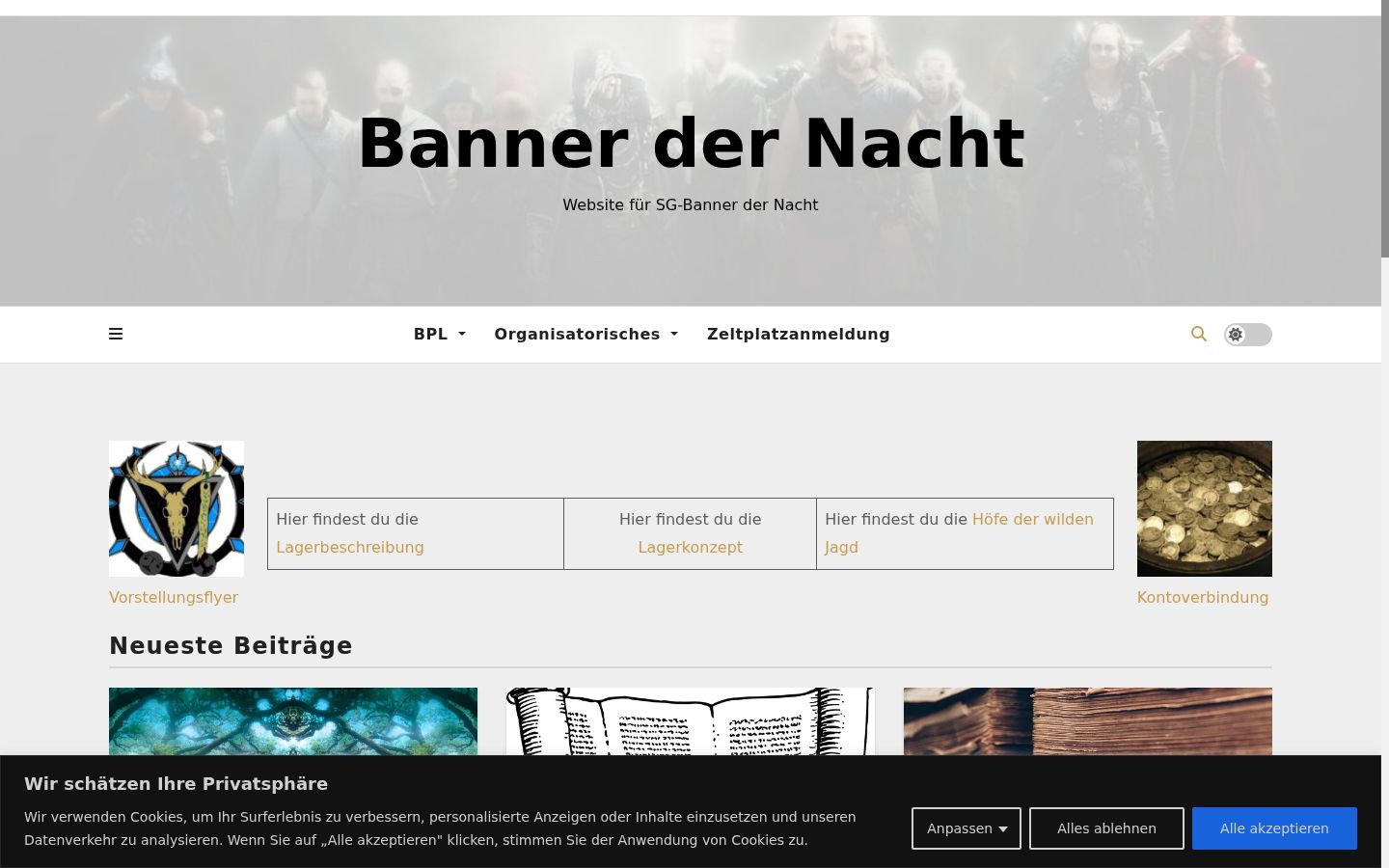 Screenshot van de toestemmingsbanner zoals getoond vóór enige interactie