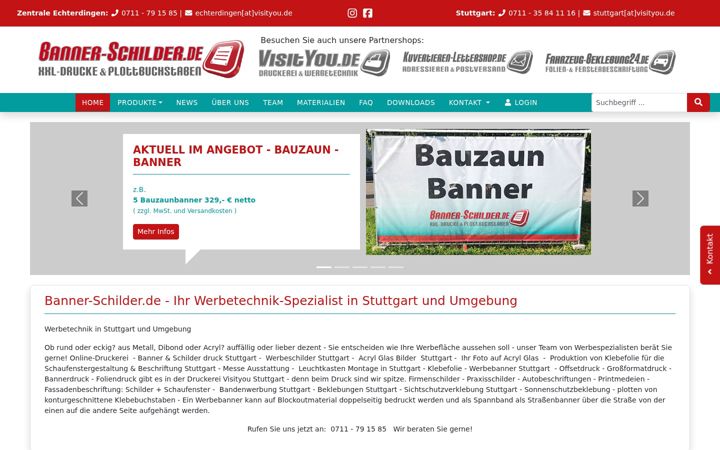 Screenshot of banner-schilder.de