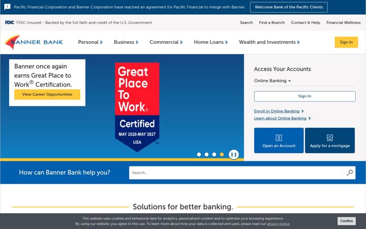 Screenshot of bannerbank.com