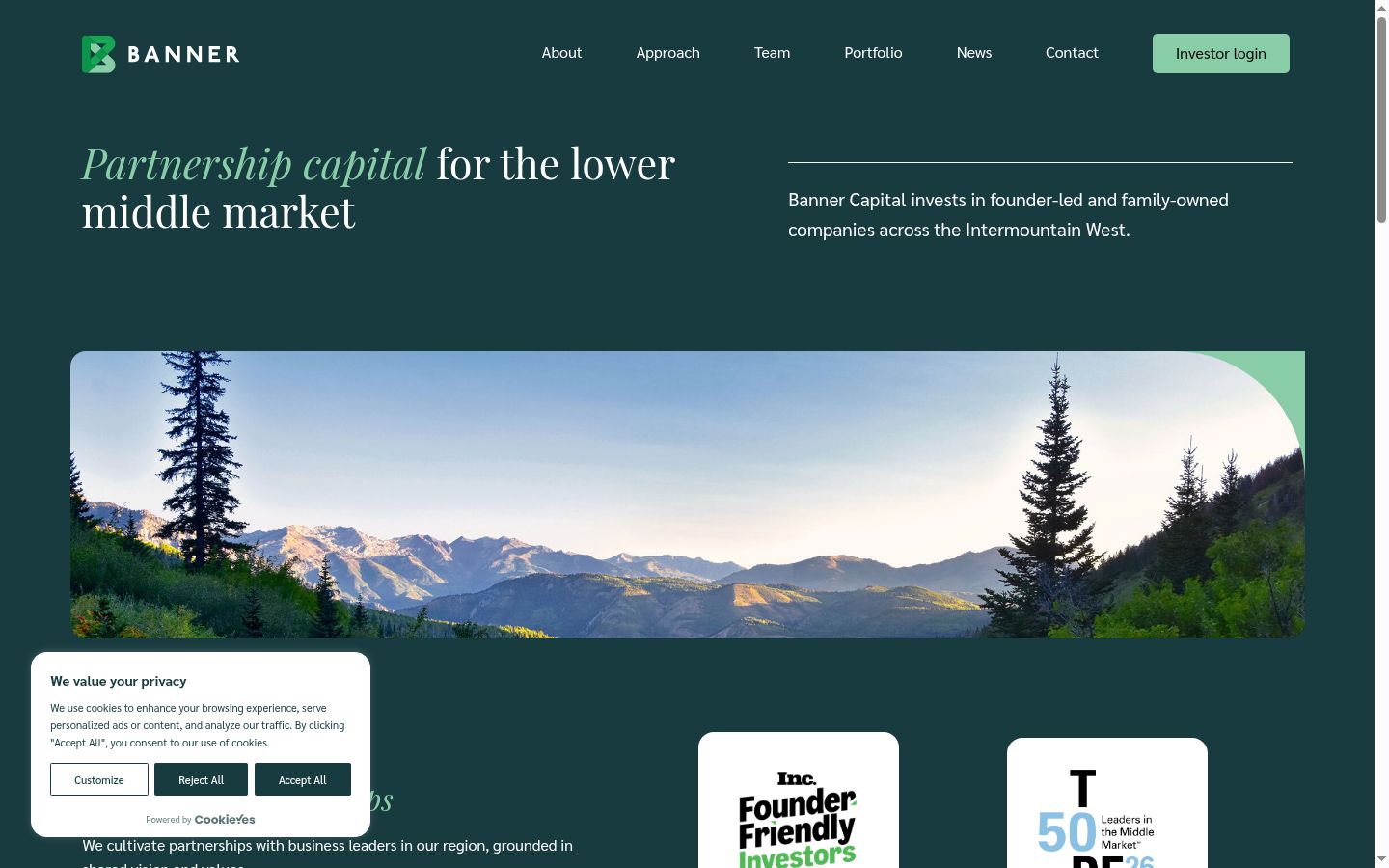Screenshot of the consent banner shown before any interaction