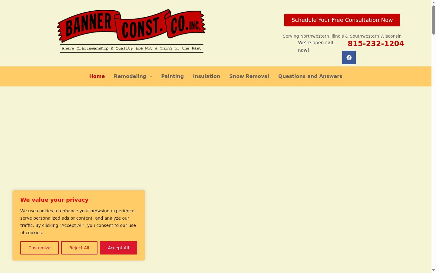 Screenshot tal-banner tal-kunsens muri qabel kwalunkwe interazzjoni