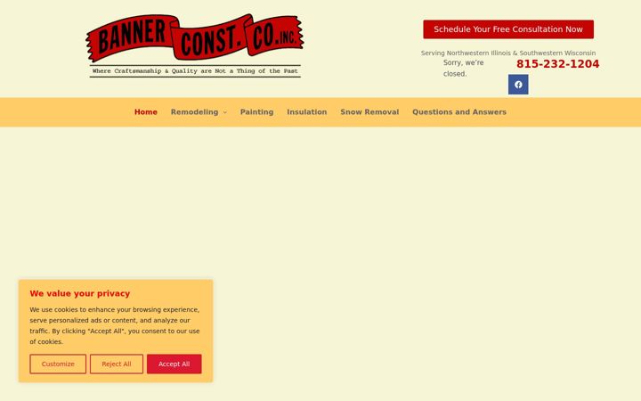 Screenshot of bannerconstruction.net