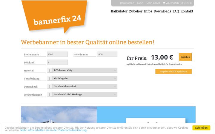 Screenshot of bannerfix24.de