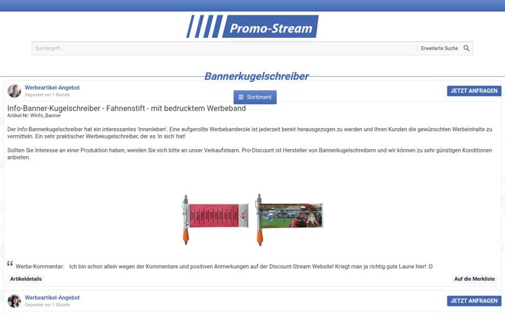 Captura de ecrã de bannerkugelschreiber.de