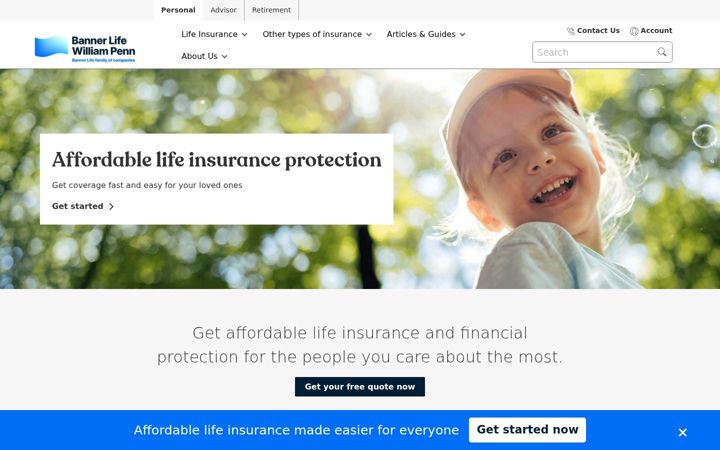 Screenshot of bannerlife.com