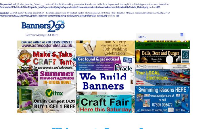 Screenshot of banners2go.co.uk
