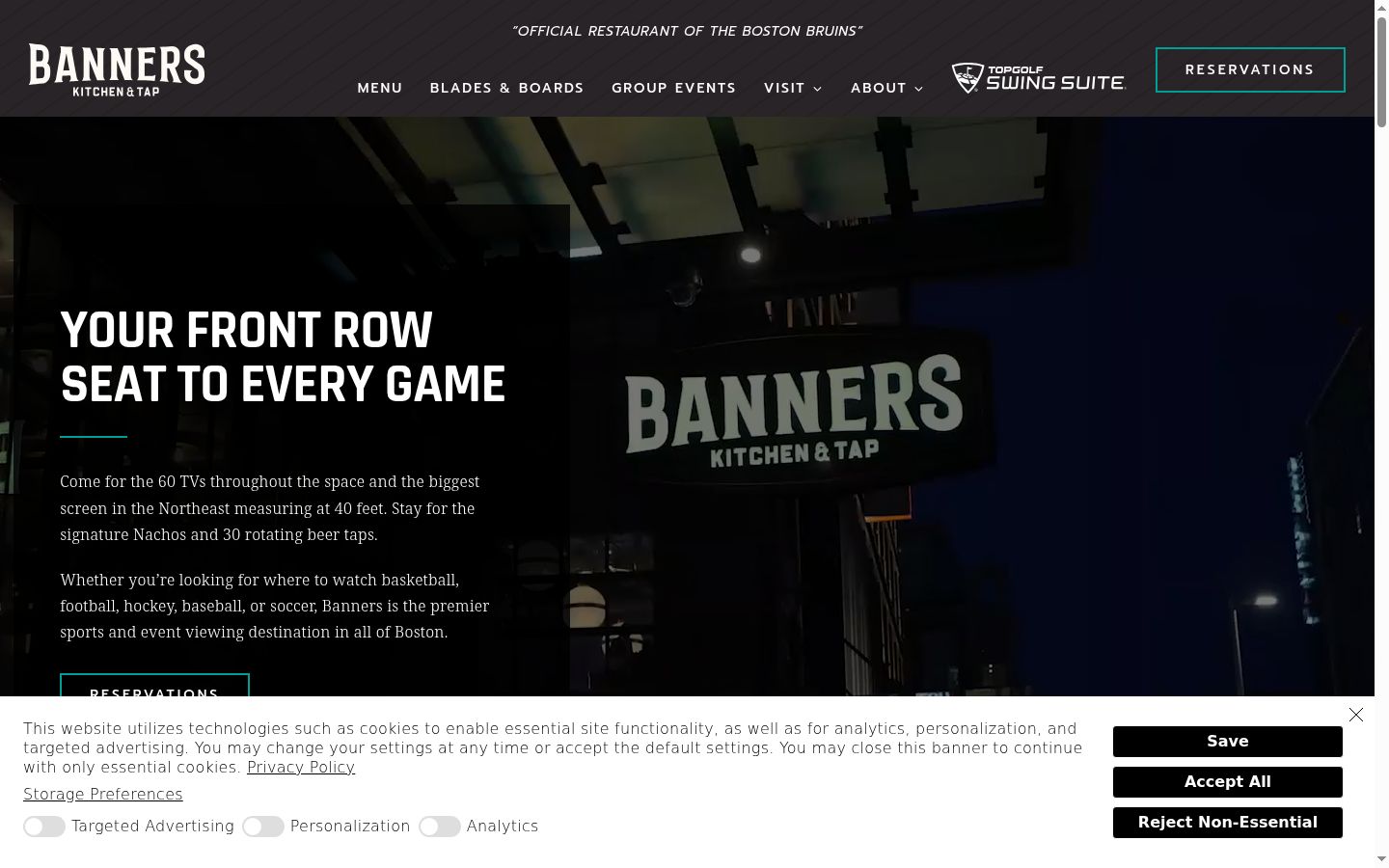 Screenshot of the consent banner shown before any interaction