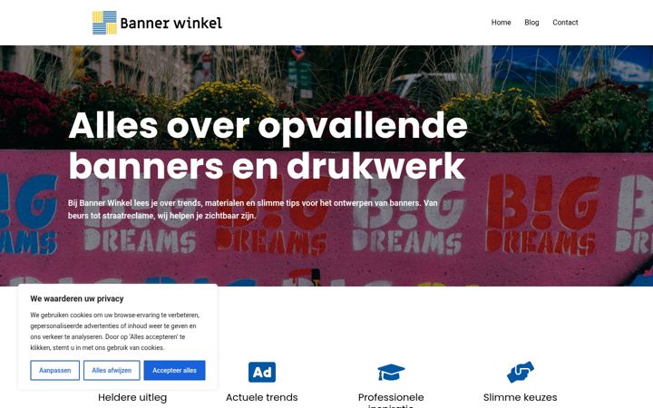 Screenshot of bannerwinkel.nl