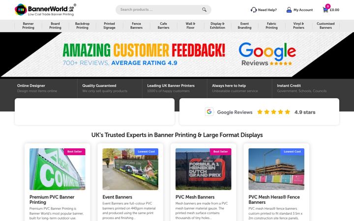 Screenshot of bannerworld.co.uk