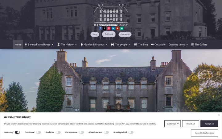 Screenshot of bannockburnhouse.scot
