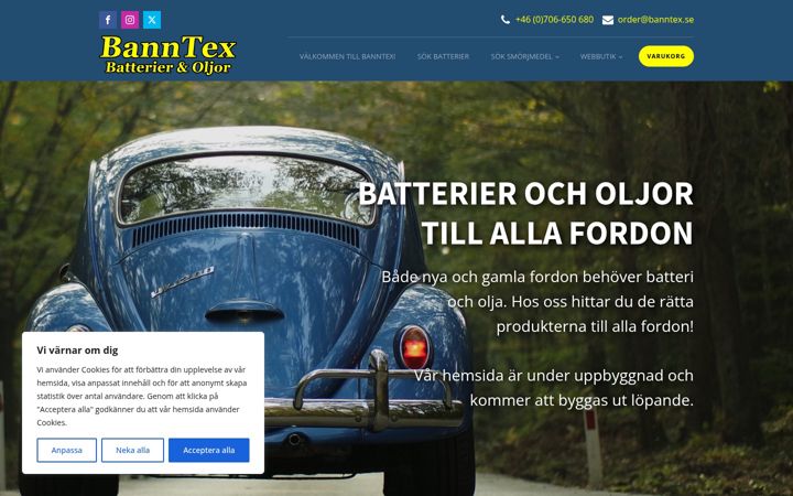 Ekrano kopija banntex.se
