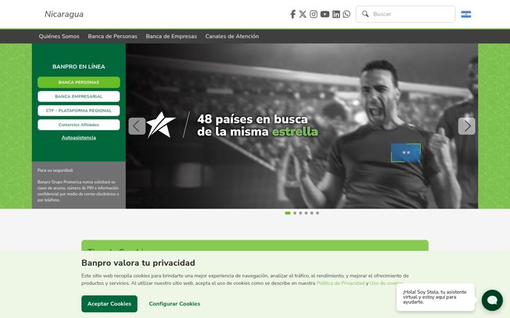 Screenshot of banpro.com.ni