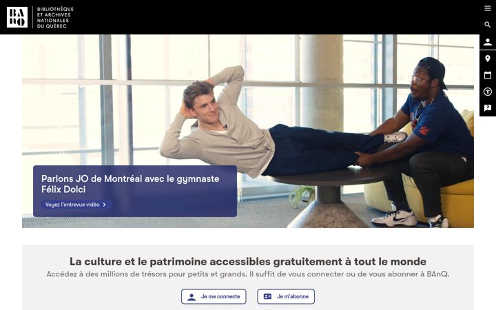Screenshot of banq.qc.ca