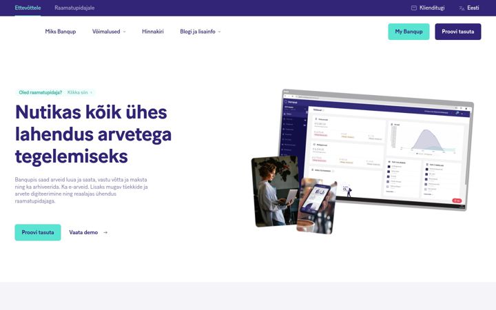 Screenshot of banqup.ee