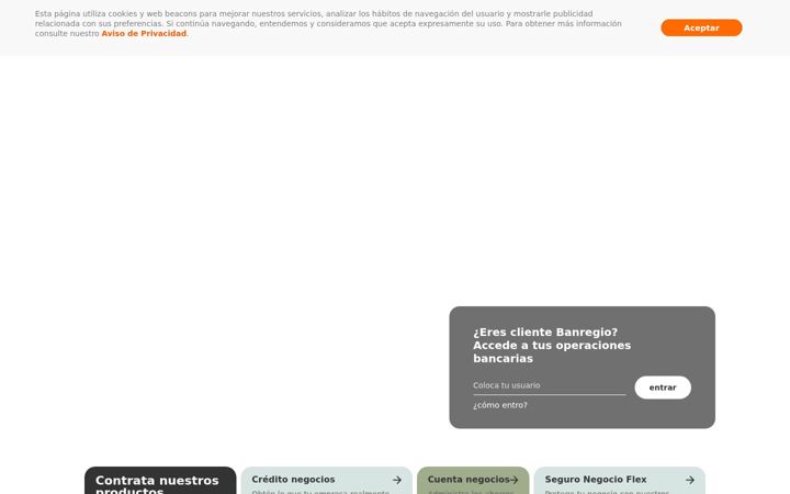 Screenshot of banregio.com