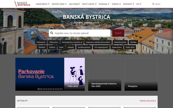 Screenshot of banskabystrica.sk