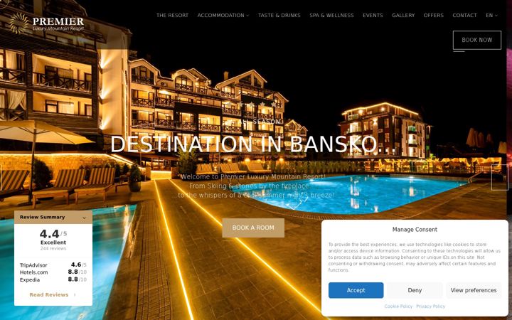 Screenshot of banskohotelpremier.com