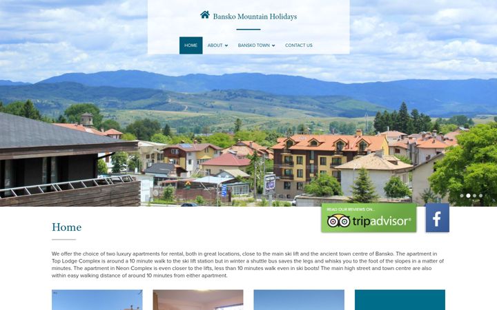 Screenshot of banskomountainholidays.com