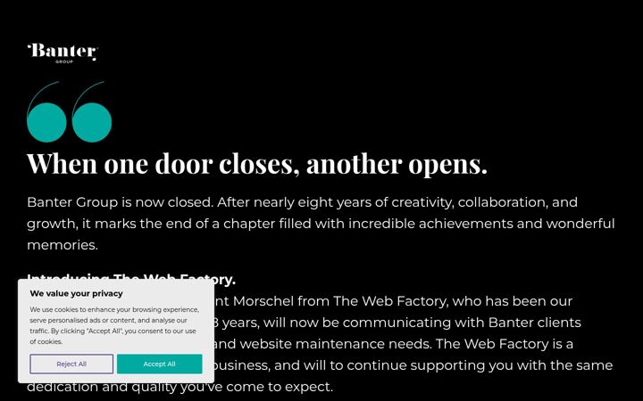 Screenshot of bantergroup.com.au