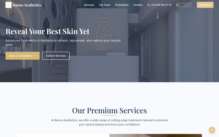 Screenshot of banusaesthetics.es