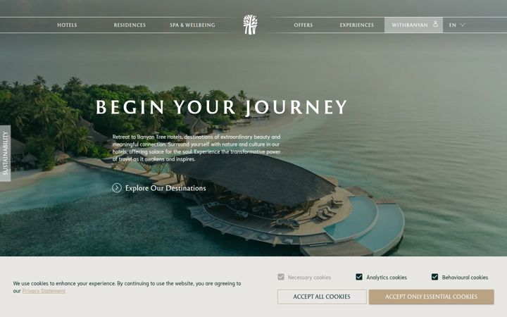 Екранна снимка на banyantree.com