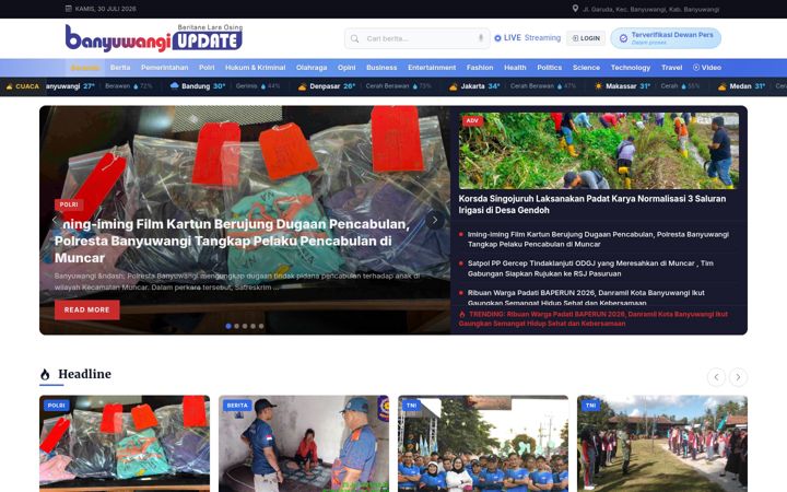 Screenshot of banyuwangiupdatenews.com