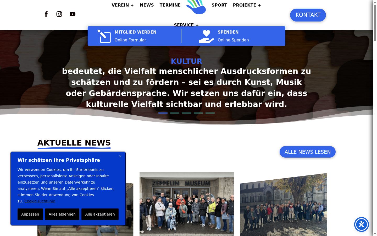 Képernyőkép a bármilyen interakció előtt megjelenő hozzájárulási bannerről