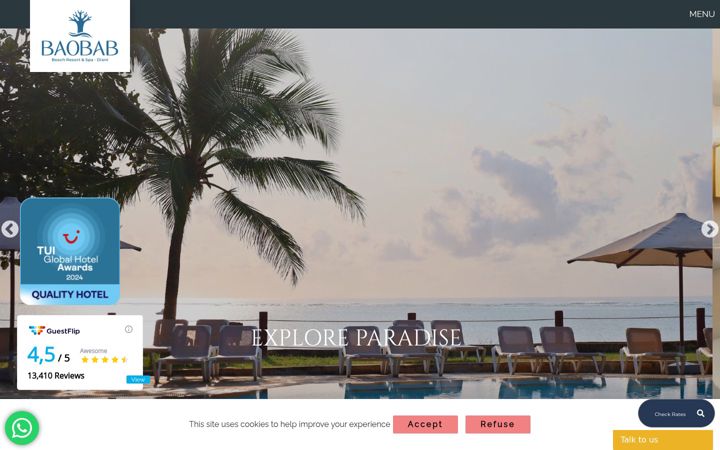 Screenshot of baobab-beach-resort.com