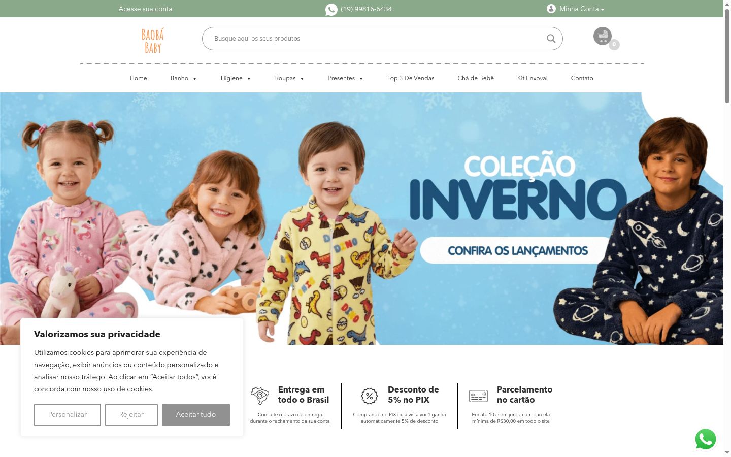 Screenshot del banner di consenso mostrato prima di qualsiasi interazione