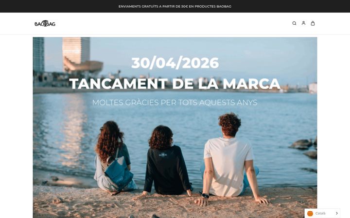 Captura de pantalla de baobag.es