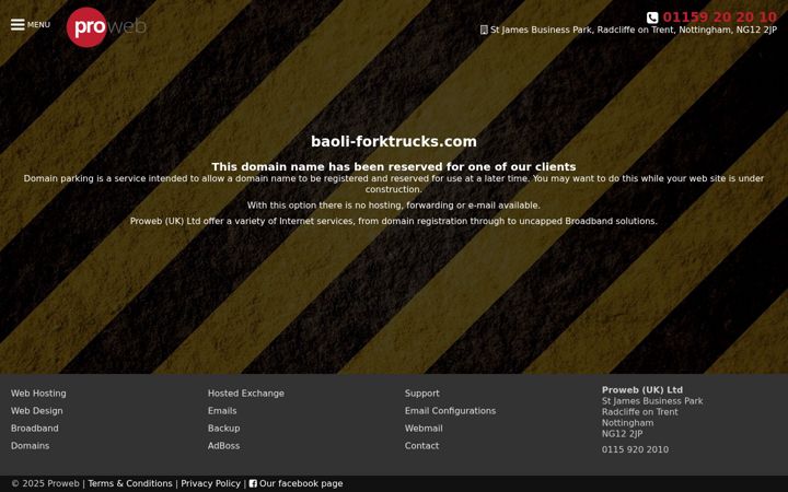 Screenshot of baoli-forktrucks.com