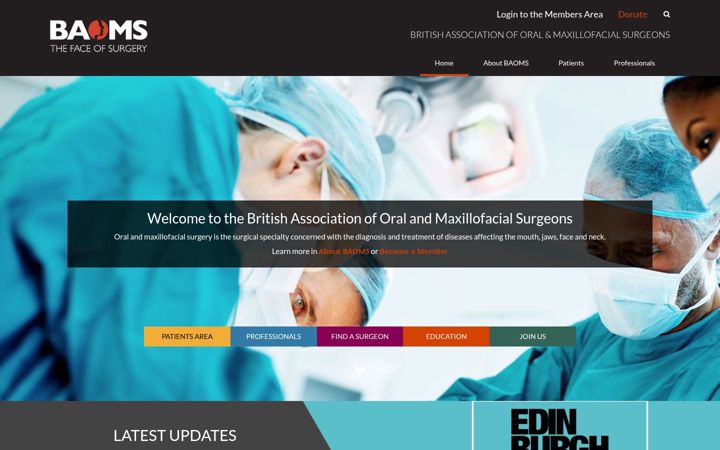 Screenshot of baoms.org.uk