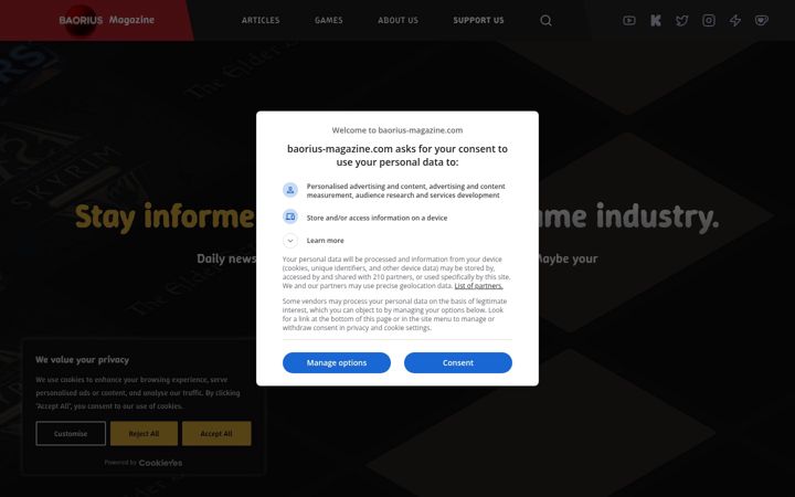 Screenshot of baorius-magazine.com