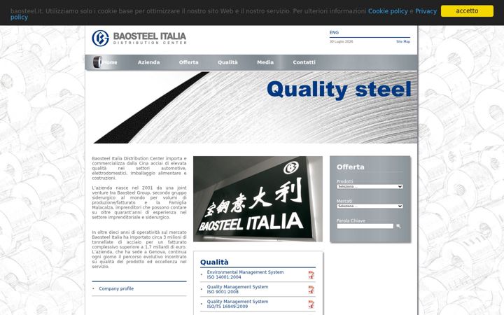 Screenshot of baosteel.it